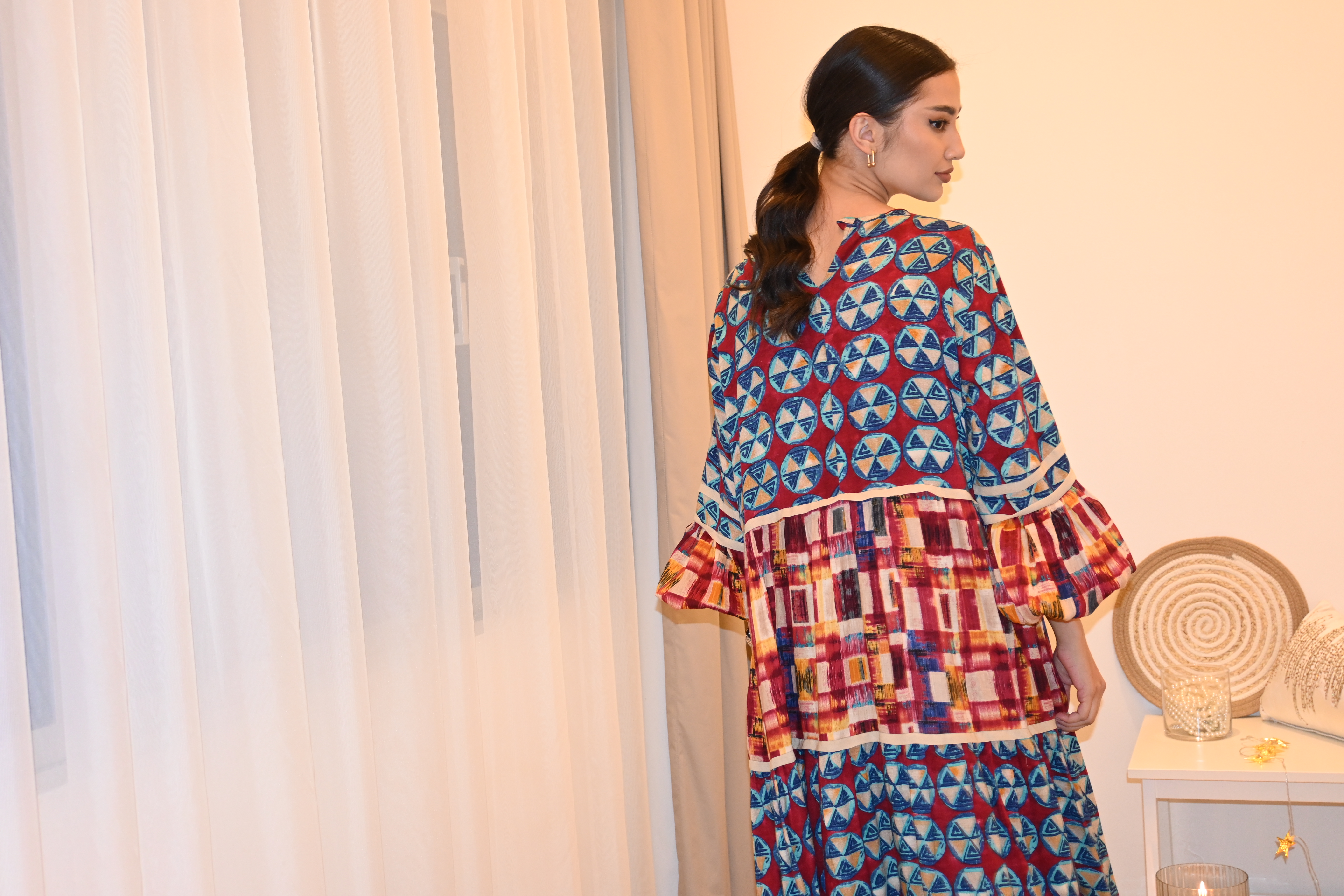 Mixed pattern jalabiya