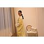PF Embroidered Linen Abaya/Bisht ( Yellow & White)